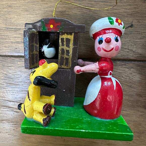 Vintage nursery rhyme storybook Wood Ornaments Handmade Christmas set of 10 - Picture 2 of 13